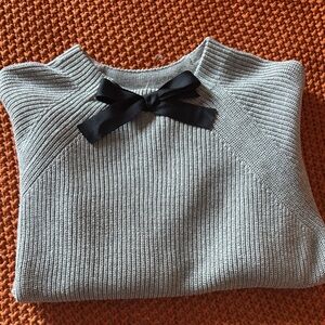 J. Crew Gray Sweater with Black Bow